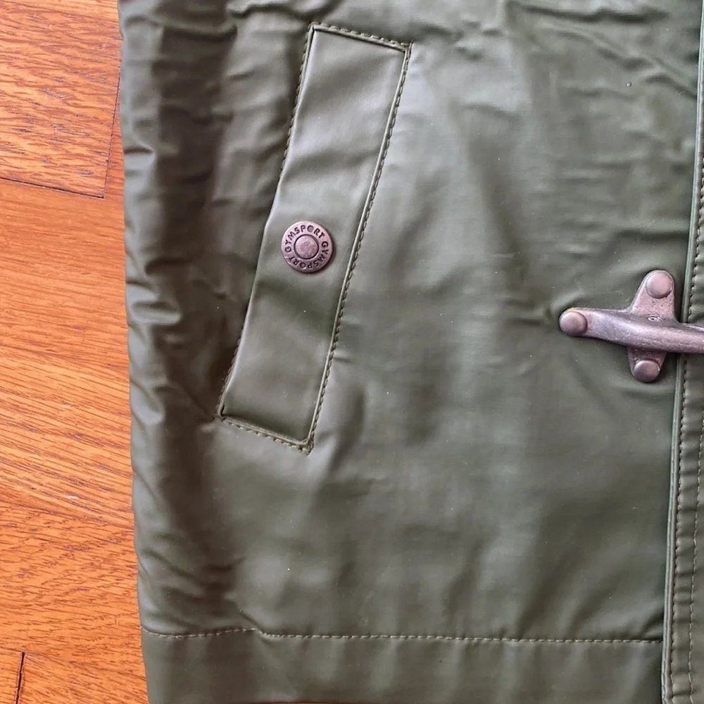 GYMSPORT GYMBOREE Vintage Green Hooded Raincoat Jacket Size 3 to 4 years old